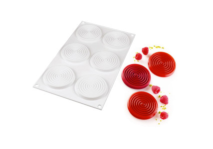 Moule silicone 6 tourbillons Silikomart Professionnel