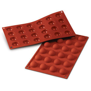Moule silicone 24 demi-sph&egrave;res Silicon Flex 30 mm - Silikomart