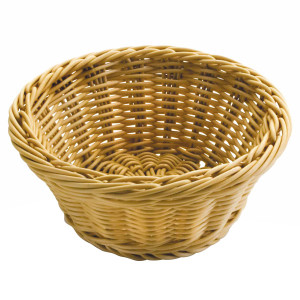 Corbeille &agrave; pain ronde en polypropyl&egrave;ne beige