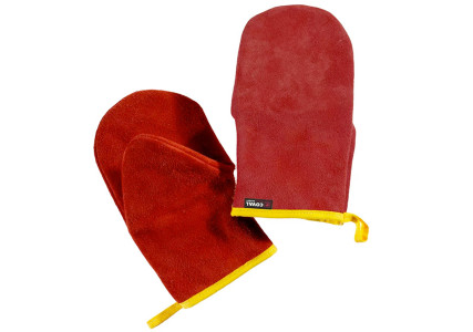 Moufles manique de protection anti chaleur en cuir (x2) - Coval