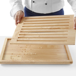 Planche à Pain En Bambou Avec Rainure Ramasse-miettes - 42x27,5 Cm, Pour Cuisine Pratique
