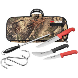 Trousse en toile sp&eacute;ciale chasse 6 pi&egrave;ces avec couteaux - Fischer