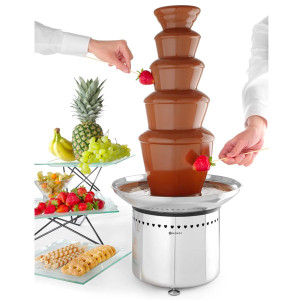Fontaine &agrave; chocolat professionnelle tout inox 5 niveaux - Hendi