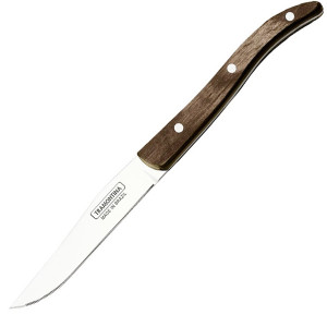 Couteau &agrave; steak manche bois marron lame microdent&eacute;e French - Tramontina