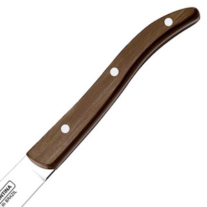 Couteau &agrave; steak manche bois marron lame lisse French - Tramontina