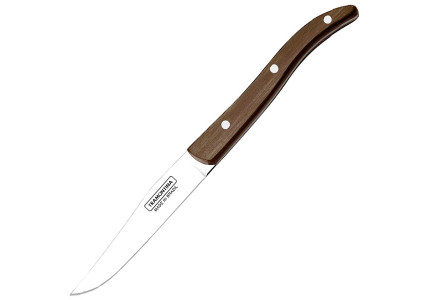Couteau à steak manche bois marron lame lisse French - Tramontina
