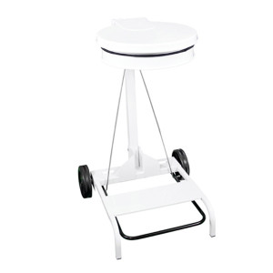 Support mobile avec p&eacute;dale pour sac poubelle 110 L