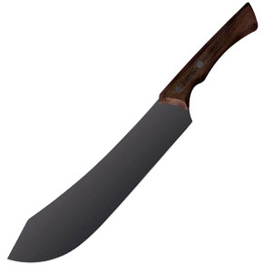 Couteau &agrave; viande courb&eacute; manche bois lame noire Black Churrasco - Tramontina