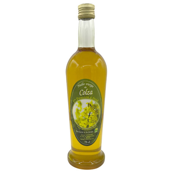 Huile de colza artisanale 75 cl - Huilerie Lidon - DDM Courte