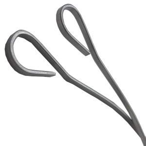 Piques &agrave; brochettes inox courb&eacute;s 28 cm