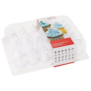Coffret de 24 douilles &agrave; d&eacute;corer acrylique
