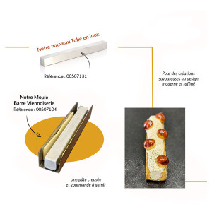 Moule barre viennoiserie en acier anti-adh&eacute;sif