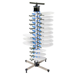 Support porte assiettes garnies en aluminium - 48 assiettes