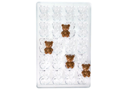 Moule à chocolat copolyester 20 demi ours Bobo - Martellato