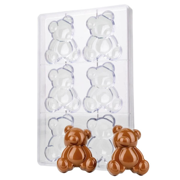 Moule &agrave; chocolat copolyester 6 demi ours Mallow - Martellato