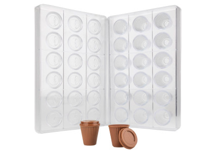 Kit moule à chocolat copolyester 3D 13 mugs café Barista - Martellato