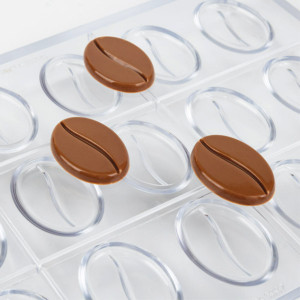 Moule &agrave; chocolat copolyester 18 disques grain de caf&eacute; - Martellato