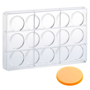 Moule &agrave; chocolat copolyester forme disque rond - Martellato