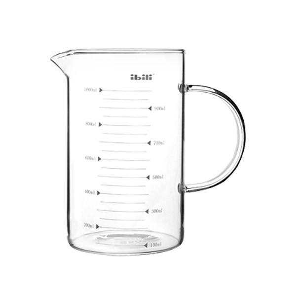 Pichet mesureur doseur gradu&eacute; en verre 1 L