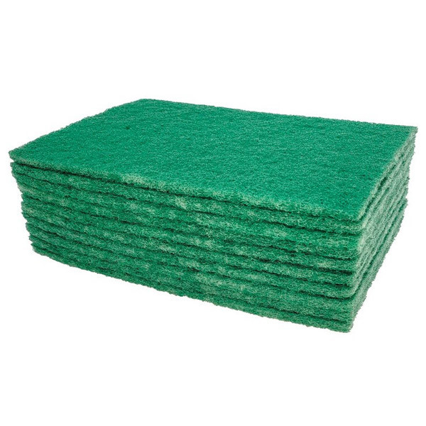 Tampon abrasif &agrave; r&eacute;curer vert 2 faces (x10)