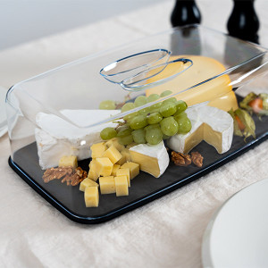 Plateau &agrave; fromage rectangulaire plateau Duracore avec couvercle plastique