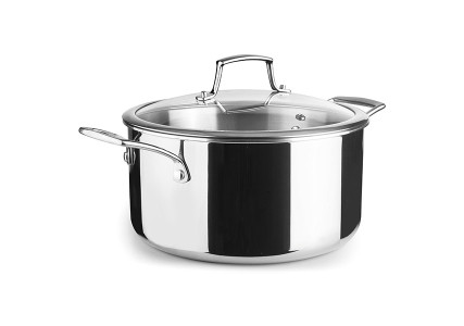 Faitout inox induction Trichef avec couvercle verre - Lacor