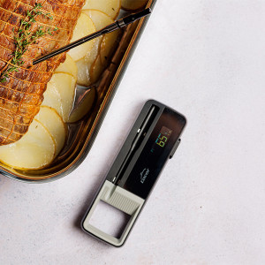 Thermom&egrave;tre bluetooth avec sonde sans fil en acier inoxydable - Lacor