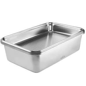 Boite de conservation rectangulaire en inox avec couvercle &eacute;tanche Ecoinox Pro