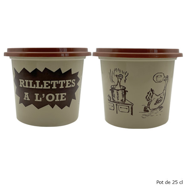 Pot &agrave; rillettes avec couvercle d&eacute;cor oie (x50)