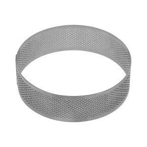 Cercle &agrave; tarte inox perfor&eacute; bord haut